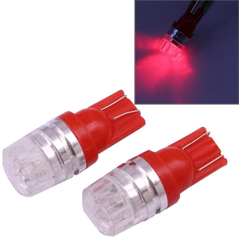 2 PCS T10 1.5W 60LM 1 LED Dark Blue COB LED Brake Light for Vehicles, DC12V (Red)