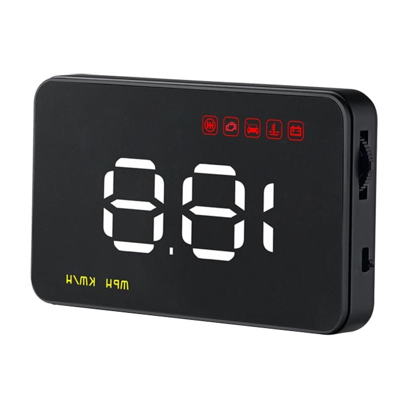 A1000 HUD 3.5 inch OBD II Car Head Up Display, Speed & Over Speed Alarm, Water Temperature & High Water Temperature Alarm, Voltage & Low Voltage Alarm, Fatigue Driving, Engine Failure, Shift Reminder (Black)
