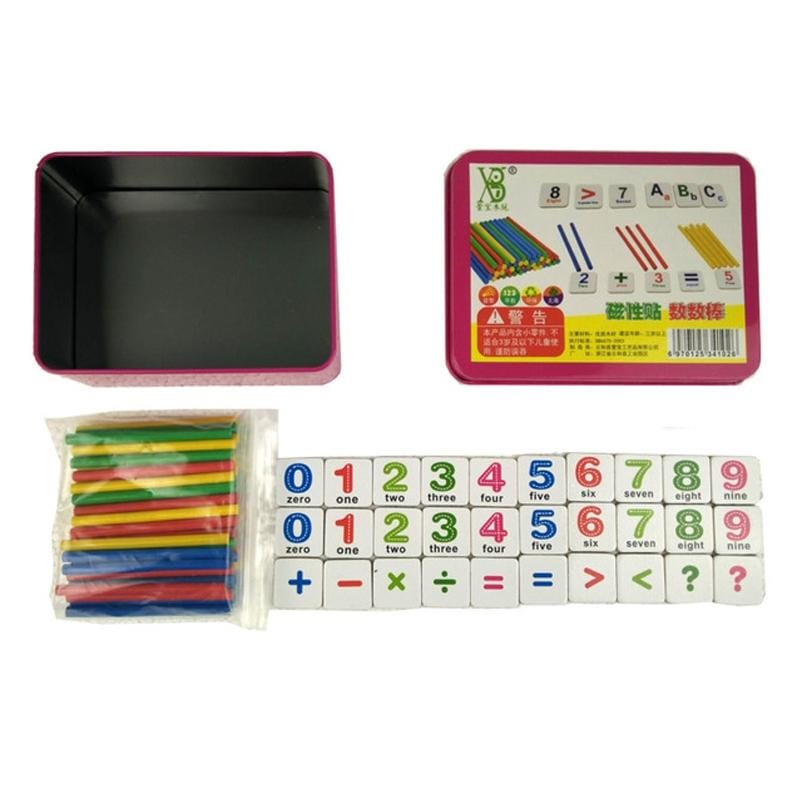 Montessori Early Learning Math Tools Digital Stick Children Kindergarten Teaching Aids (Magnetic Stickers)