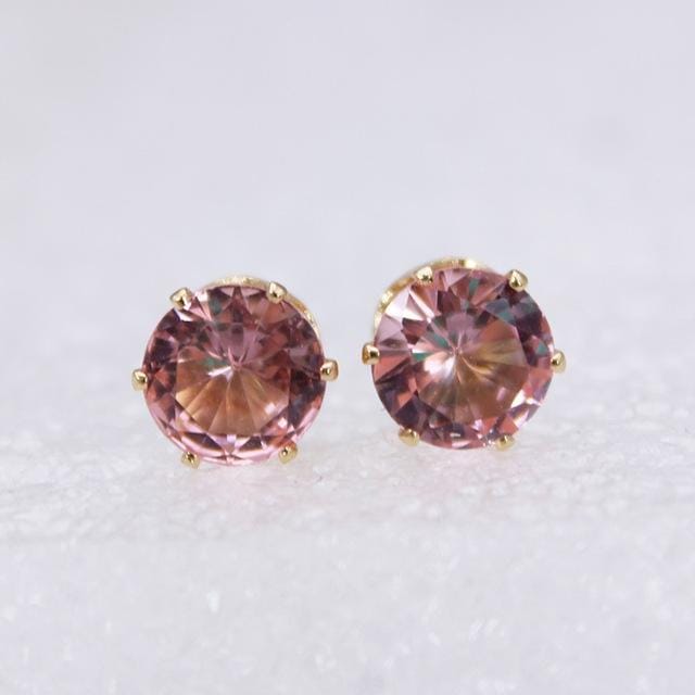 5 PCS Women Fashion Crystal Stud Imitation Zircon Earrings (Gold-Pink)
