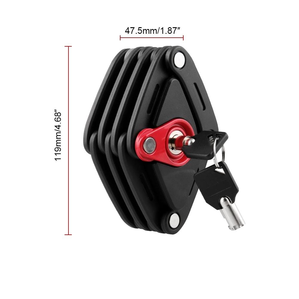 Foldable Motorcycle Lock Bike Lock Strong Security Anti-theft Lock with 2 Keys