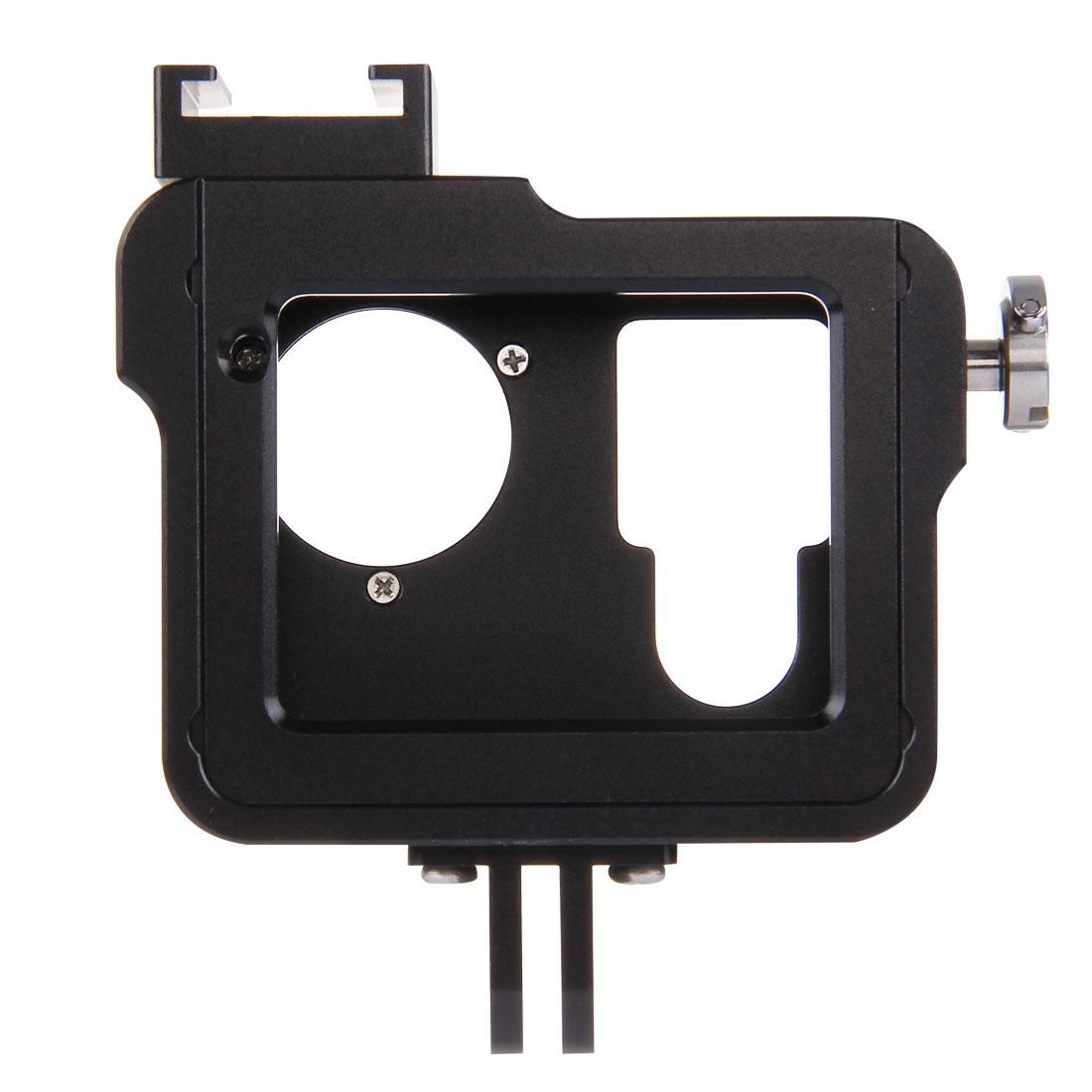 PULUZ Housing Shell CNC Aluminum Alloy Protective Cage with Insurance Frame & UV Lens & Lens Cap for GoPro HERO4 (Red)