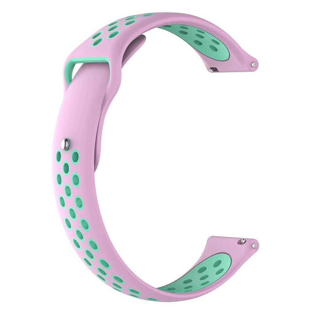 For Garmin Fenix Chronos Two-colors Replacement Wrist Strap Watchband (Teal Pink)