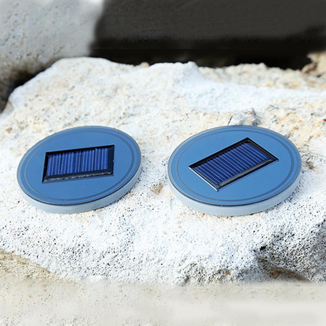 Car Auto Universal Acrylic Solar USB Charger Water Cup Groove LED Ambient Light (Blue Light)