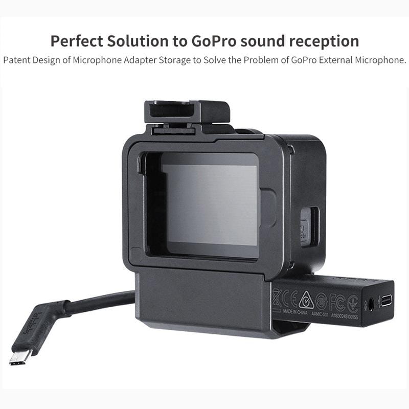 Ulanzi V2 Pro Gopro Vlog Case Cage with 52mm Filter Mic Adapter Lens Hood Vlogging Case for GoPro HERO7 / 6 / 5