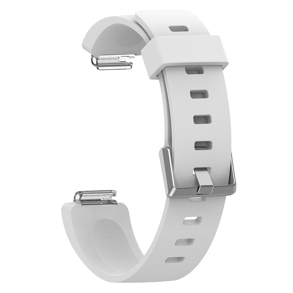 For Fitbit Inspire / Inspire HR Glossy Surface Silicone Replacement Wrist Strap Watchband, Size:S (White)