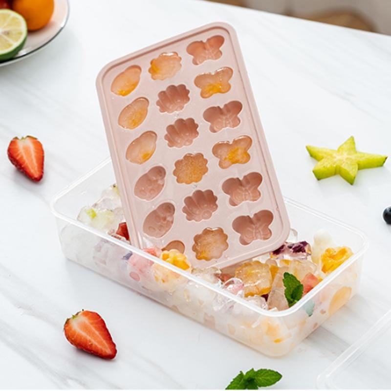 Ice Cube Mold Home-made DIY Cartoon Ice Grid Ice Making Artifact (Pink)