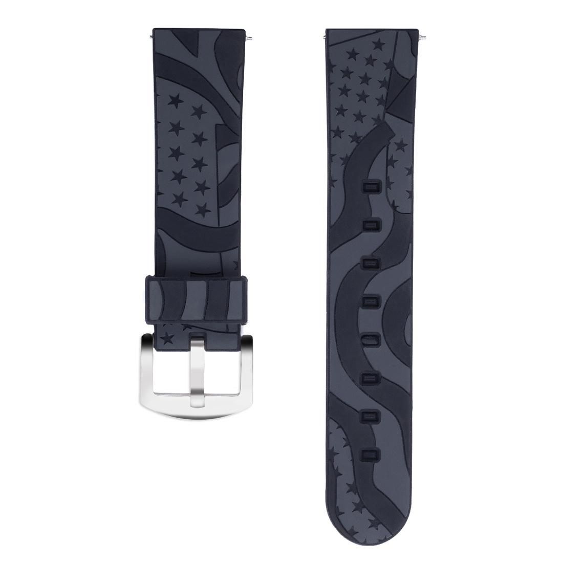 National Flag Pattern Silicone Wrist Watch Band for Samsung Gear S3  22mm (Black)