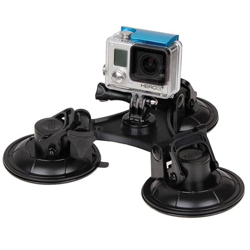 XM70-B Triangle Direction Suction Cup Mount with Hexagonal Screwdriver for GoPro HERO9 Black /HERO8 Black /7 /6/ 5 /5 Session /4 /3+ /3 /2 /1, Xiaoyi and Other Action Cameras (Black)