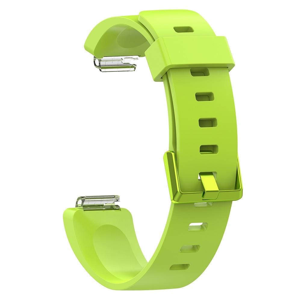 For Fitbit Inspire / Inspire HR Glossy Surface Silicone Replacement Wrist Strap Watchband, Size:L (Lime Green)