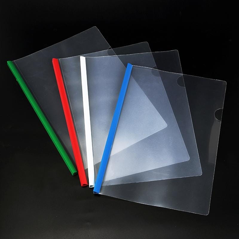 10 PCS A4 Folder Transparent PP Report Cover Spine Bar Folder, Random Color Delivery 12 mixed color