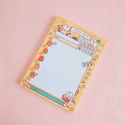 2 PCS Cute Cartoon Bread Bunny Note Book Hand Memo Material Notes Can Tear Memo Portable Notepad, Pages:80? (Simple Horizontal Line)