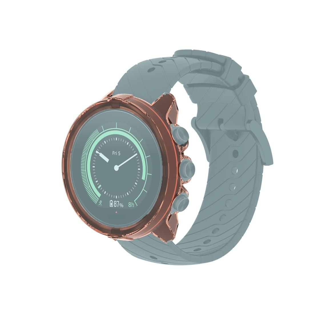 For Suunto 9 Transparent TPU Silicone Watch Case (Transparent Orange)