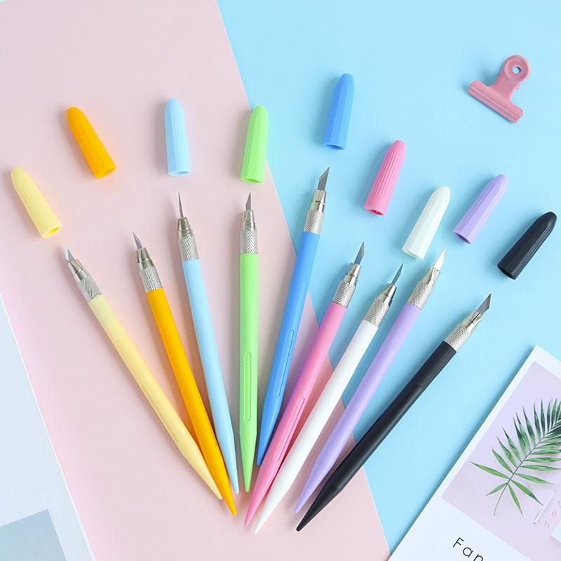Special Metal Engraving Knife for Rubber Stamp DIY Sticker Special Engraving Pen Knife (Black)