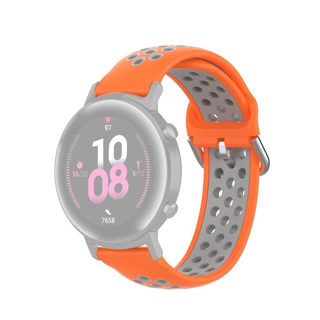 22mm For Huawei Watch GT2e/GT/GT2 46MM Fashion Inner Buckle Silicone Strap (Orange grey)