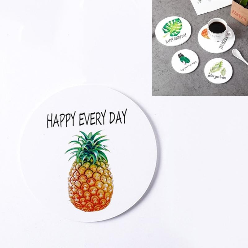 25 PCS Round Cartoon Non-slip Anti-scalding Coaster Creative Insulation Mat Cute Placemat, Size:L (Cactus)