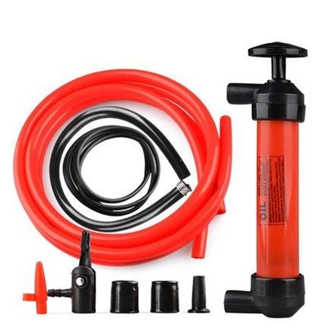 Manual Oil Pumping Pipe for Car Oil Transfering Oiling pumping Liquid Water Chemical Transfer Inflatable Pump (Red)