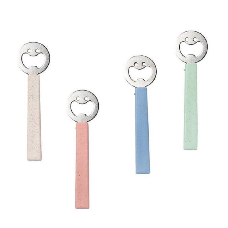 Stainless Steel Multifunctional Smiley Bottle Opener Creative Drink Bottle Opener (Pink)