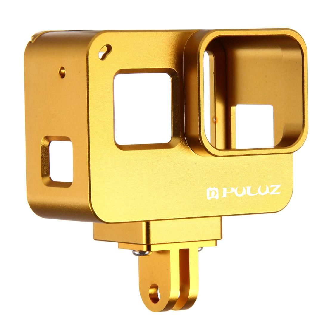 PULUZ Housing Shell CNC Aluminum Alloy Protective Cage with Insurance Frame  for GoPro HERO /7 Black /6 /5 (Gold)