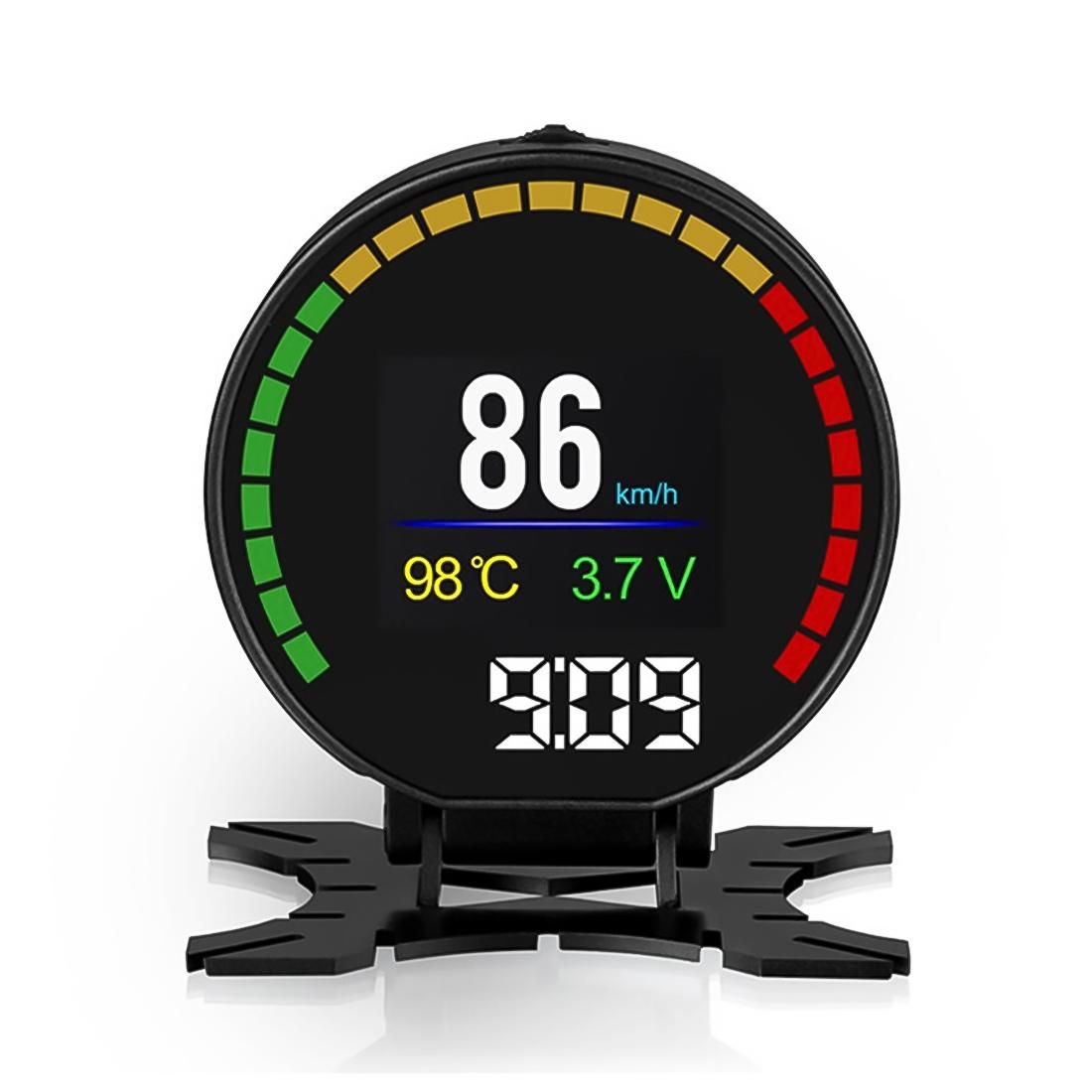 Car Head Up Display  Fuel Consumption Speed OBDII with Accurate Speed Display & 4-section Speed Warning (Black)