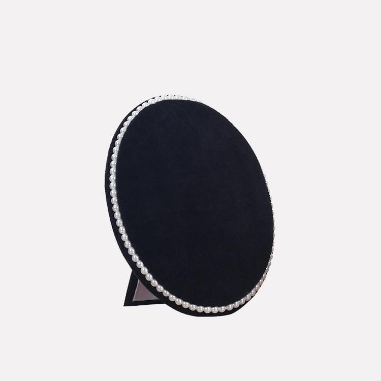 Household Creative Pearl Board Flannel Jewelry Rack Earrings Storage Display Stand, Size: S (Black)