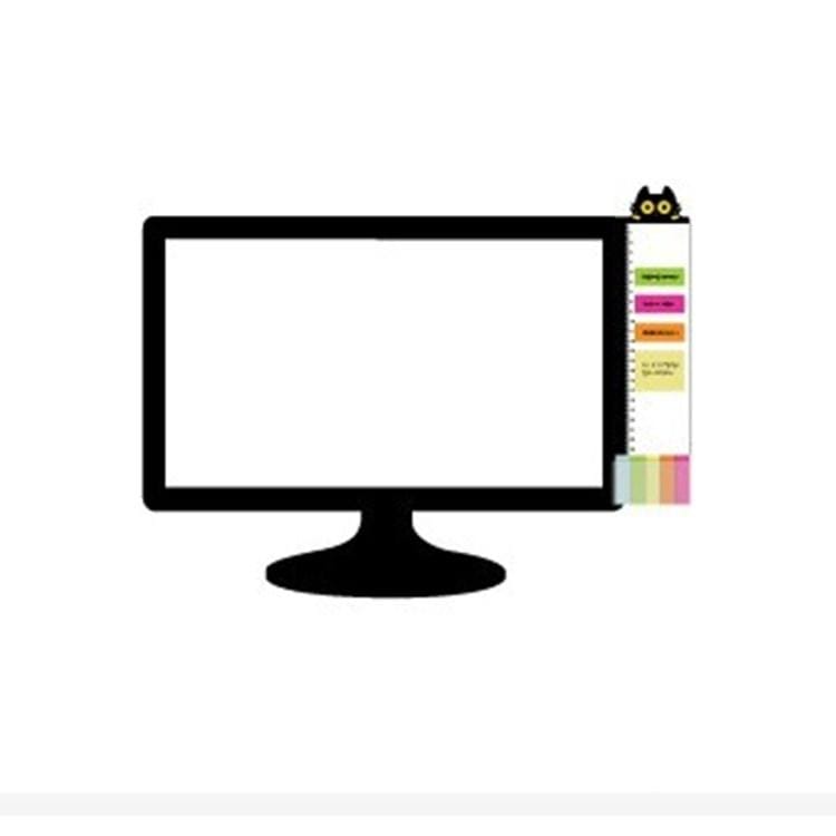 Computer Monitor Side Board Message Board With Convenient Ruler, Position:Monitor Right (Cat)