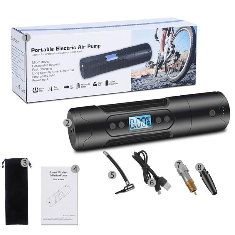 Multifunctional Wireless Intelligent Vehicle Air Pump (Black)