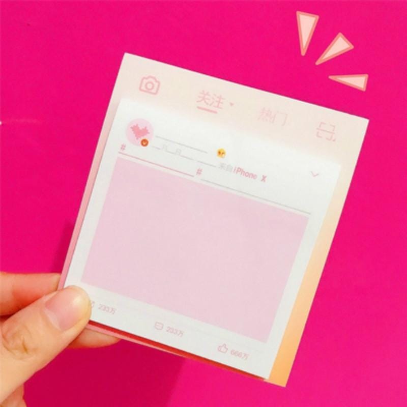 4 PCS Lovely Pink Circle of Friends Memo Pad Planner Sticky Notes Paper Sticker Notepad Kawaii Stationery (Attention To Popular)