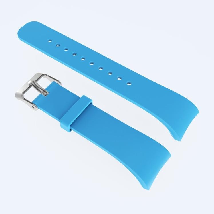 Solid Color Leather Wrist Strap Watch Band for Galaxy Gear Fit2 R360 (Sky Blue)