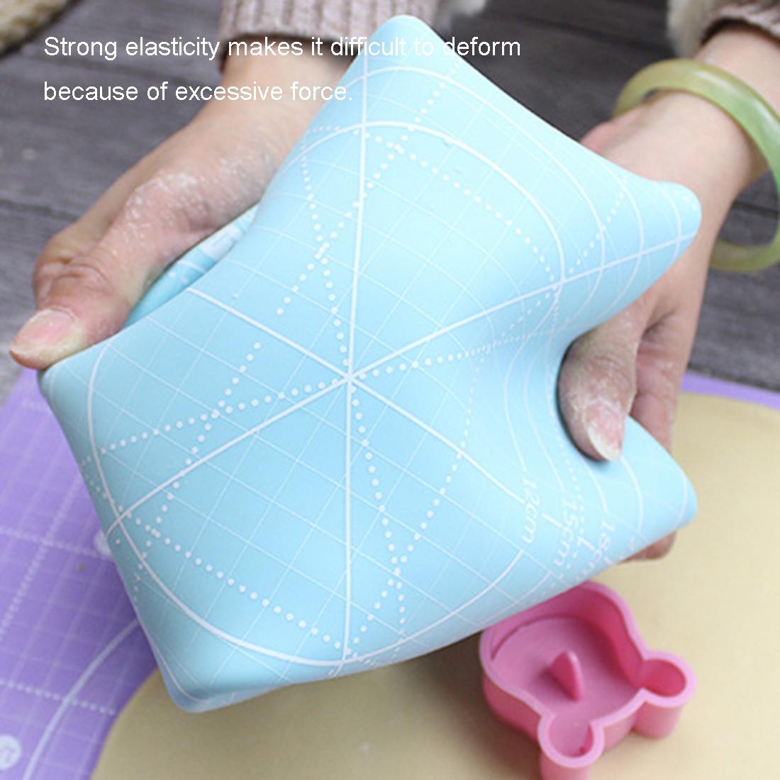 Non-slip Large and Thick Silicone Pastry Mat with Measurements 19 x 15 Inch, Random Color