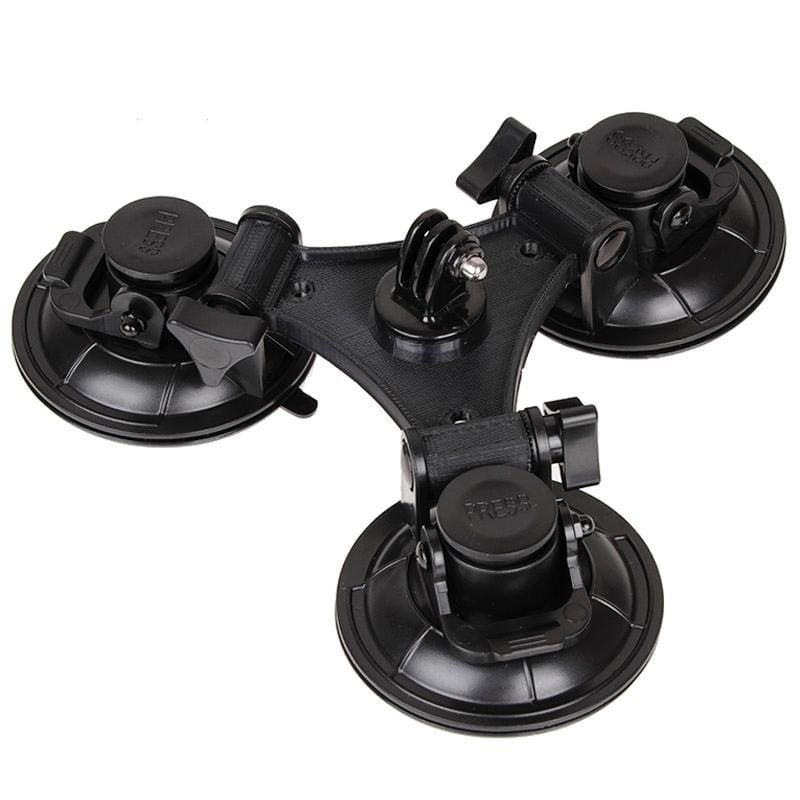 XM70-B Triangle Direction Suction Cup Mount with Hexagonal Screwdriver for GoPro HERO9 Black /HERO8 Black /7 /6/ 5 /5 Session /4 /3+ /3 /2 /1, Xiaoyi and Other Action Cameras (Black)