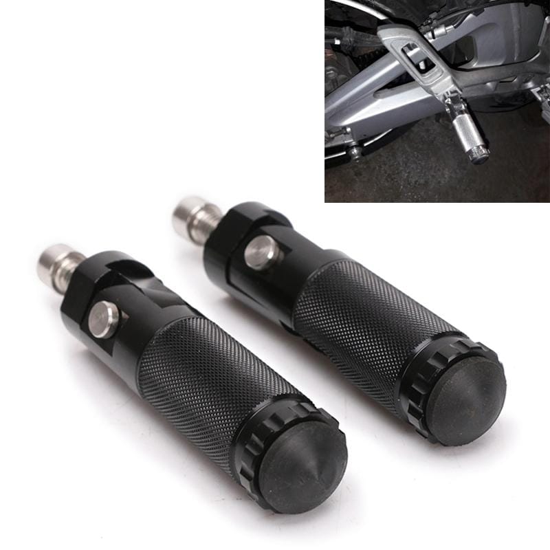 Speedpark 1 Pair Universal Folding Footrests Footpegs Foot Rests Pegs Rear Pedals Set 8mm Install Bolts (Black)