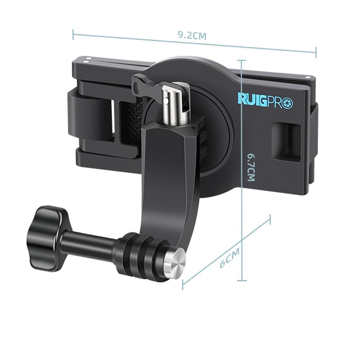 RUIGPRO 360 Degree Rotating Quick Release Strap Mount Shoulder Backpack Mount for GoPro HERO9 Black / HERO8 Black /7 /6 /5 /5 Session /4 Session /4 /3+ /3 /2 /1, and Other Action Cameras (Black)