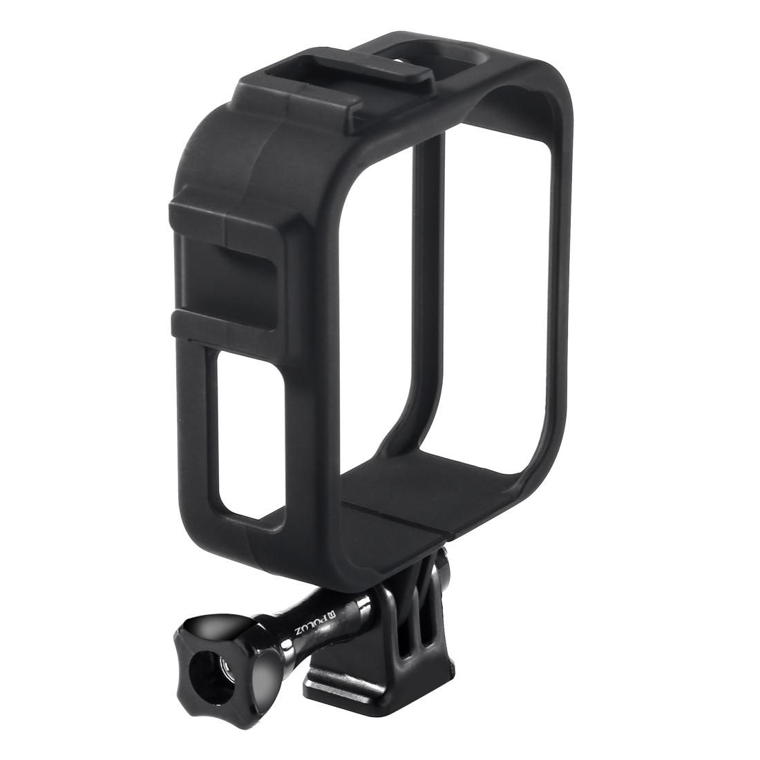 PULUZ ABS Plastic Shockproof Side Frame Mount Protective Case with Base & Long Screw for GoPro Max (Black)