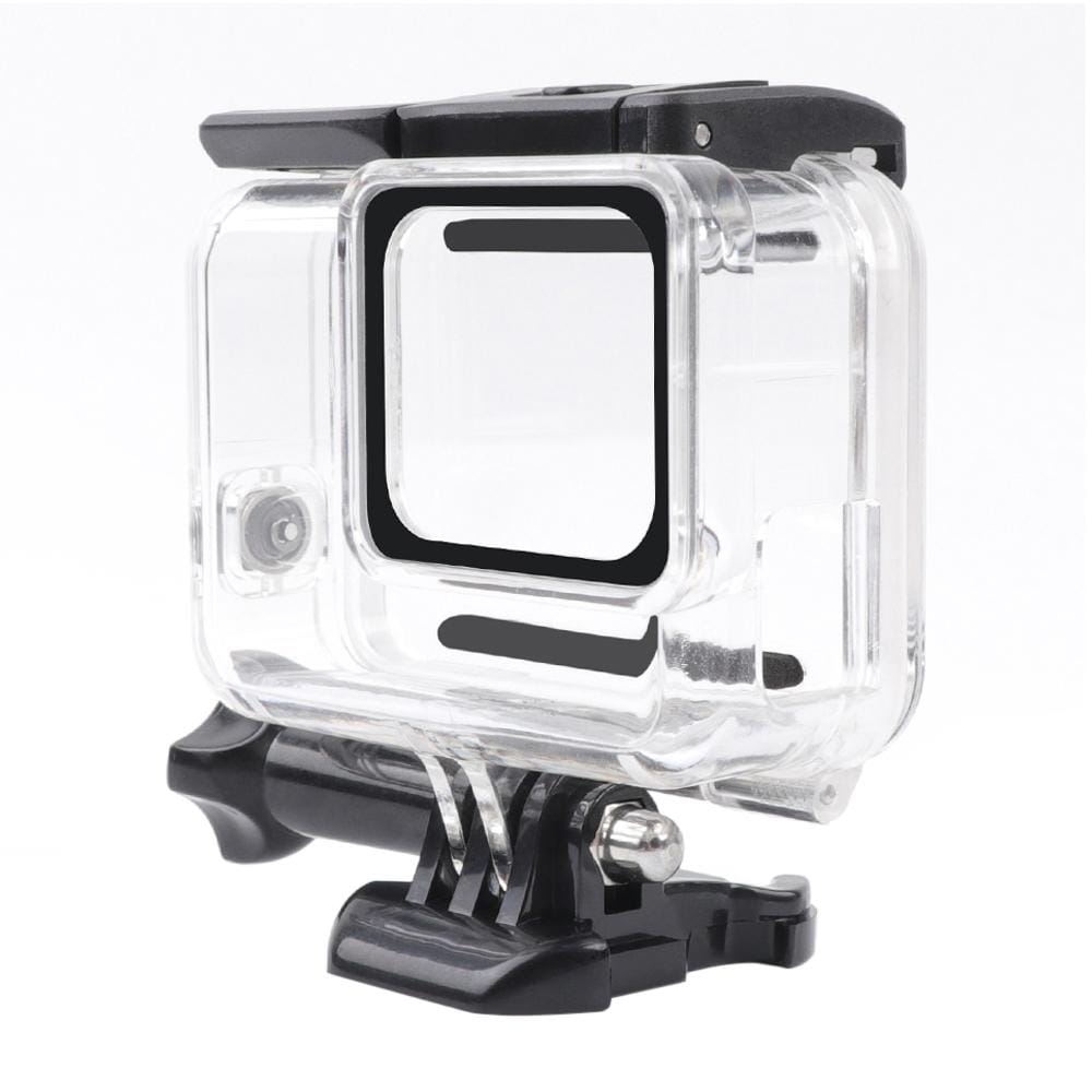 For GoPro HERO7 White /Silver Skeleton Housing Side Hollow Protective Case with Buckle Basic Mount & Screw (Transparent)