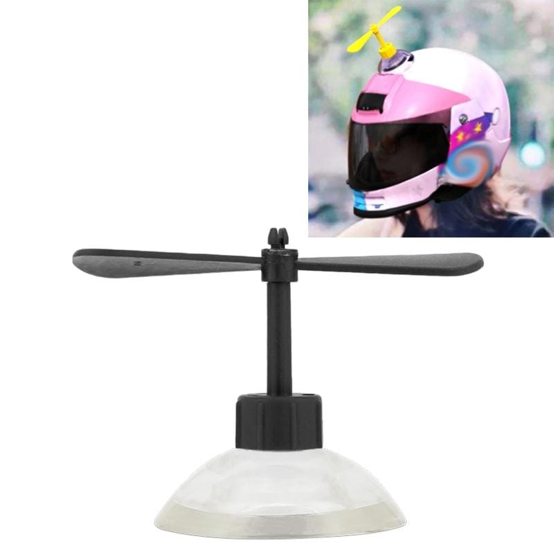 Motorcycle Helmet Take-copter Decoration Motorbike Helmet Suction Cups Rotate Horns Decoration (Black)