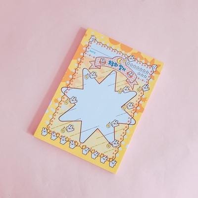 2 PCS Cute Cartoon Bread Bunny Note Book Hand Memo Material Notes Can Tear Memo Portable Notepad, Pages:80? (Star Rabbit)