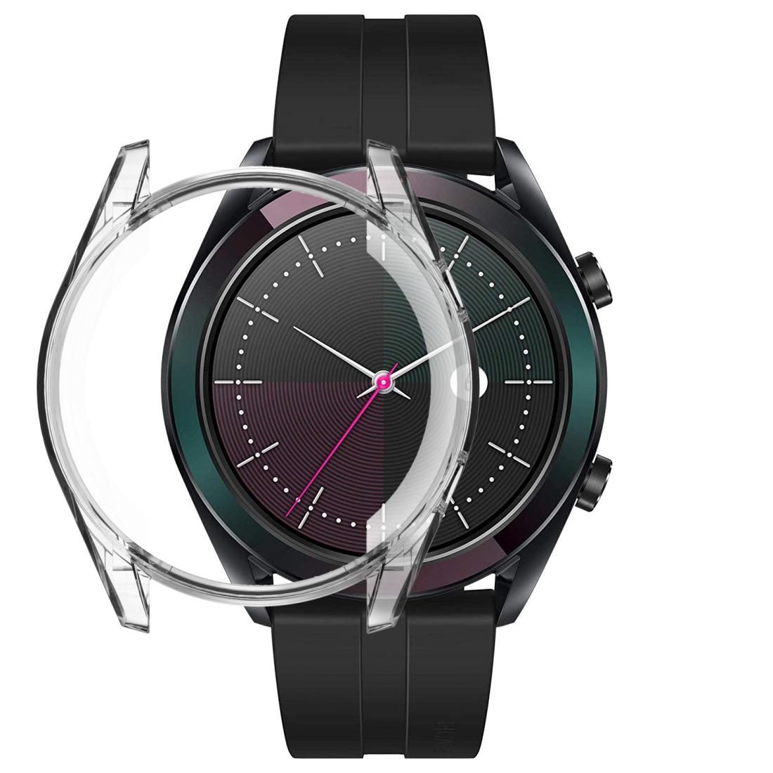 For HUAWEI Watch Elegant 42mm ENKAY Hat-prince 2 in 1 Full Coverage Transparent TPU Case + 0.2mm 9H 2.15D Curved Edge Tempered Glass Film
