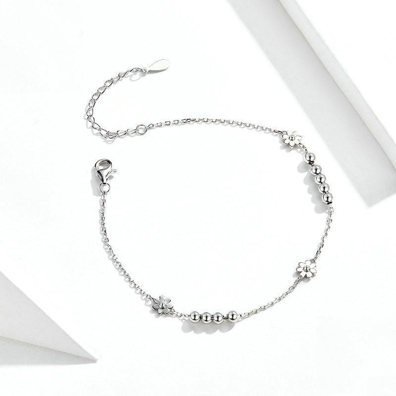 S925 Sterling Silver Daisy Bracelet Plant Shape Bracelet