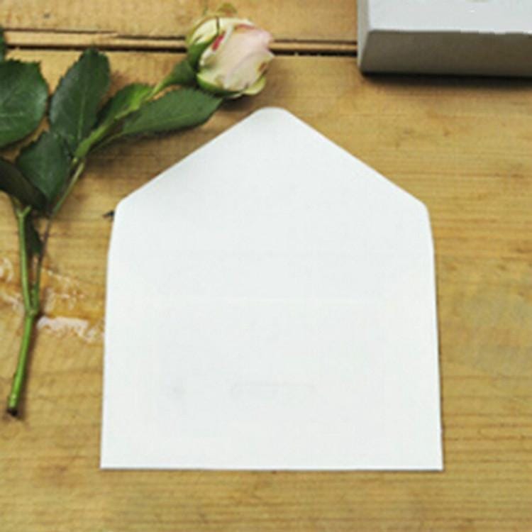10 PCS Creative Vintage Kraft Business Card Storage Envelope (White)