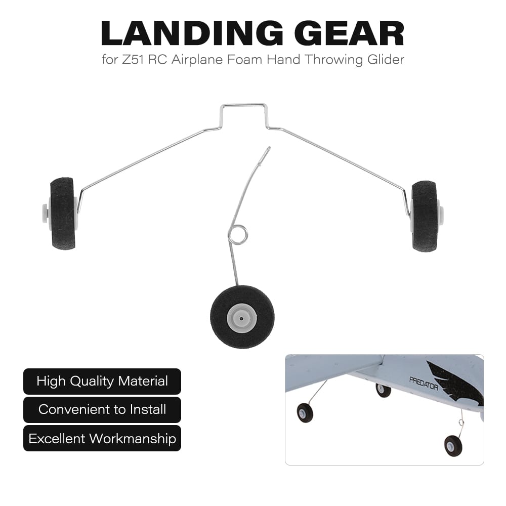 Landing Gear w/Wheels for Z51 RC Airplane Foam Hand Throwing