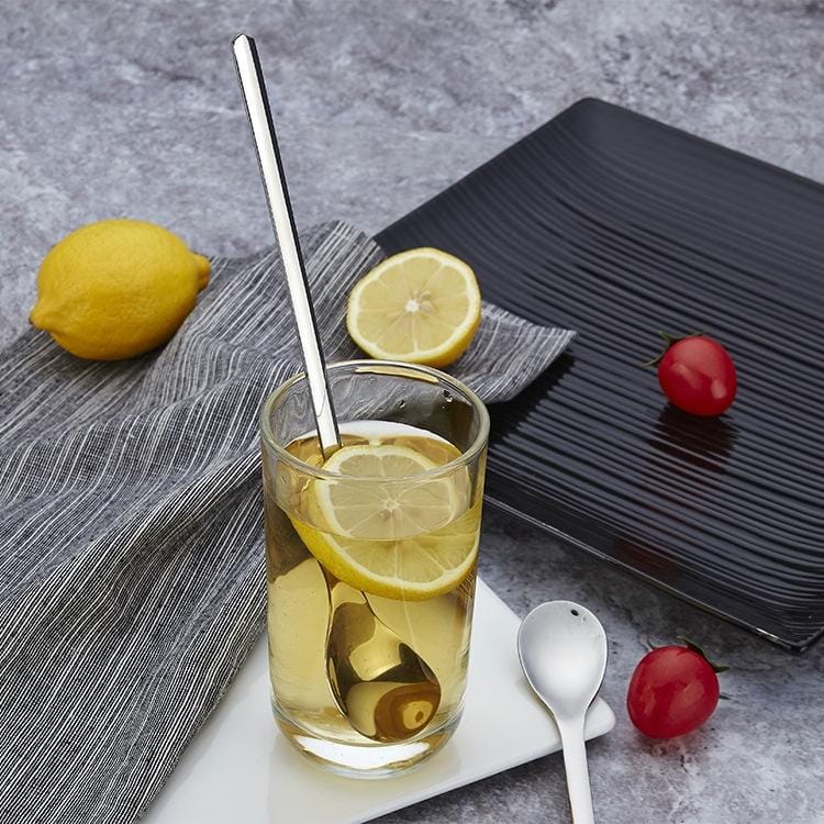 2 PCS Stainless Steel Long-Handled Coffee Stirring Spoon Ice Cream Spoon