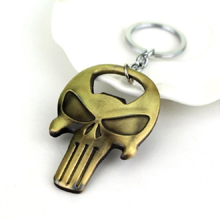 2 PCS Creative Skull Metal Beer Multifunction Bottle Opener Keychain (Bronze)