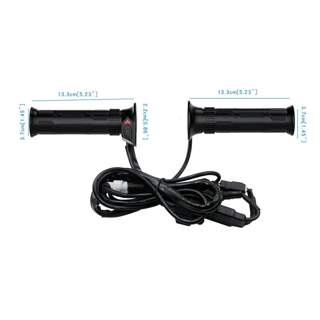 WUPP CS-990A1 Motorcycle Modified Intelligent Electric Heating Hand Cover Heated Grip Handlebar with Five Gear Temperature Control & Five Colors Indicator (Black)