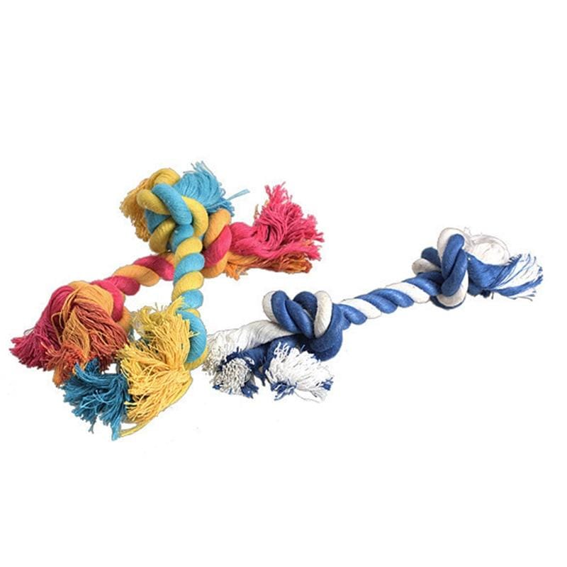 Pets dogs pet supplies Pet Dog Puppy Cotton Chew Knot Toy Durable Braided Bone Rope Funny Tool, Random Color Delivery (12cm)