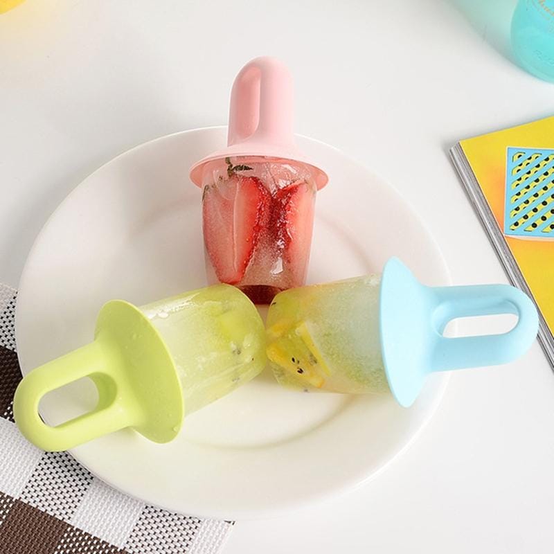 2 PCS Summer Home Convenient Candy Color DIY Popsicle Ice Cream Mold with Handle & Lid (Green)