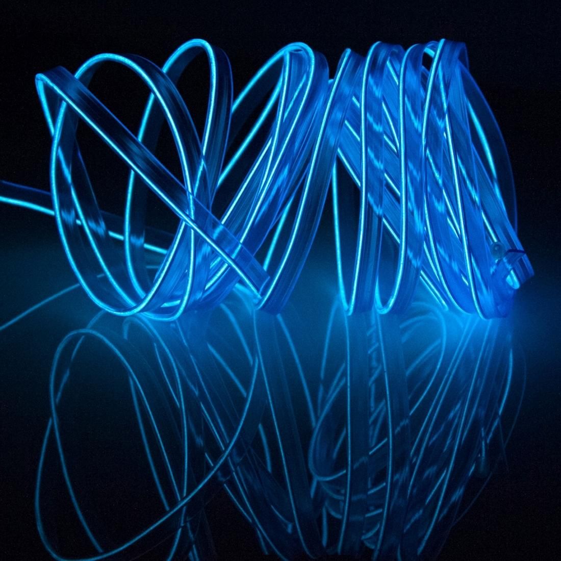 EL Cold Yellow Light Waterproof Flat Flexible Car Strip Light with Driver for Car Decoration, Length: 5m (Blue)