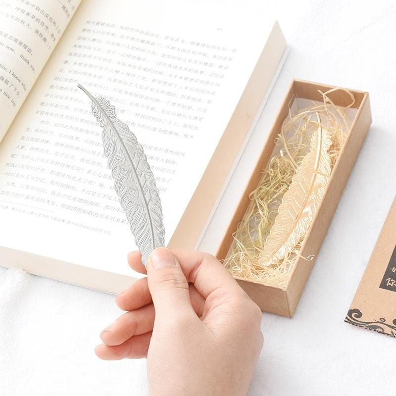 10 PCS Creative Metal Feather Bookmark Vintage Book Markers (Style3)