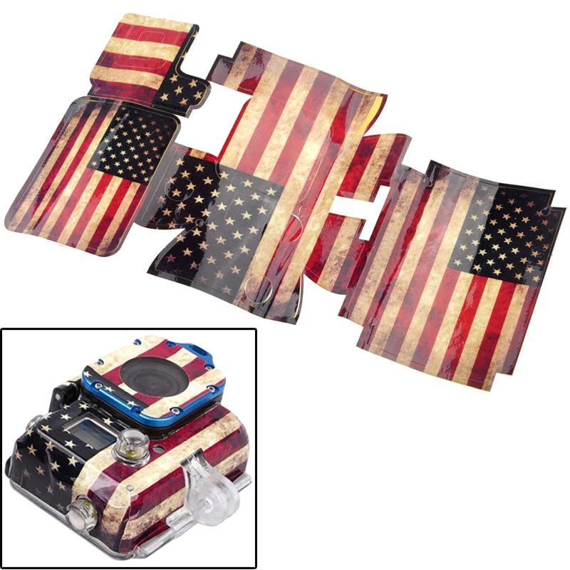 Retro USA Flag Pattern Case Sticker for GoPro HERO3