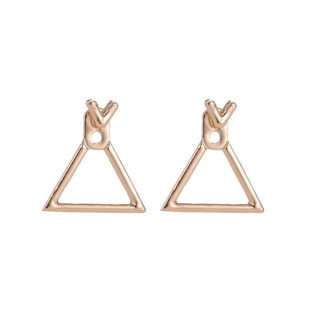 Simple Metal Triangle Square Girl Earing Jewelry Accessories (Triangle Gold)